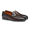 Clearance Santoni CARLOS-P4-MEMNT50 Calfskin Penny Loafer Dark Brown DarkBrown