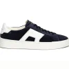 New Santoni DBS1 JARU60 Suede Sneakers Blue / White