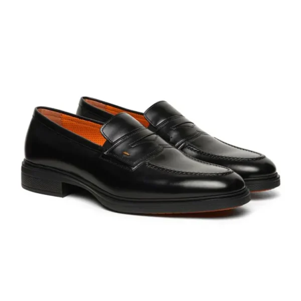 Discount Santoni EASYLOAFER-NTGN01 Calfskin Easy Loafer Black