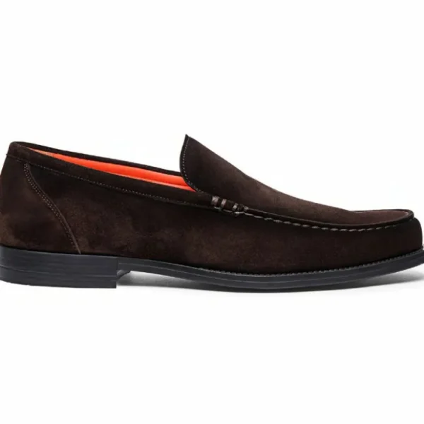 Outlet Santoni Faith Suede Loafers Dark Brown DarkBrown