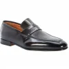 New Santoni Fox 1 Penny Loafers Black