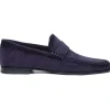 Online Santoni PAINE-RVRU59 Suede Penny Loafer Blue