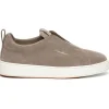 Cheap Santoni VICTOR-SEYM45 Suede Slip-On Sneaker Brown