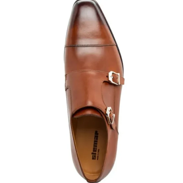 Cheap Stemar Genova Double Monk Strap Burnished Tan