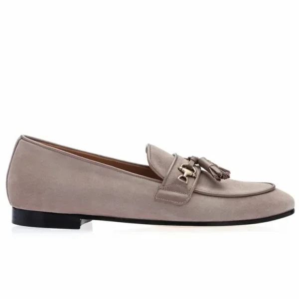 Shop Superglamourous Bruno Velukid Slippers Taupe