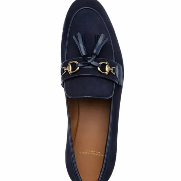 Shop Superglamourous Bruno Velukid Slippers Navy