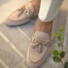 Shop Superglamourous Bruno Velukid Slippers Taupe