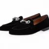 Best Superglamourous Chakra Velvet Slippers Black