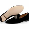 Best Sale Superglamourous Gilles Velour Slippers Black