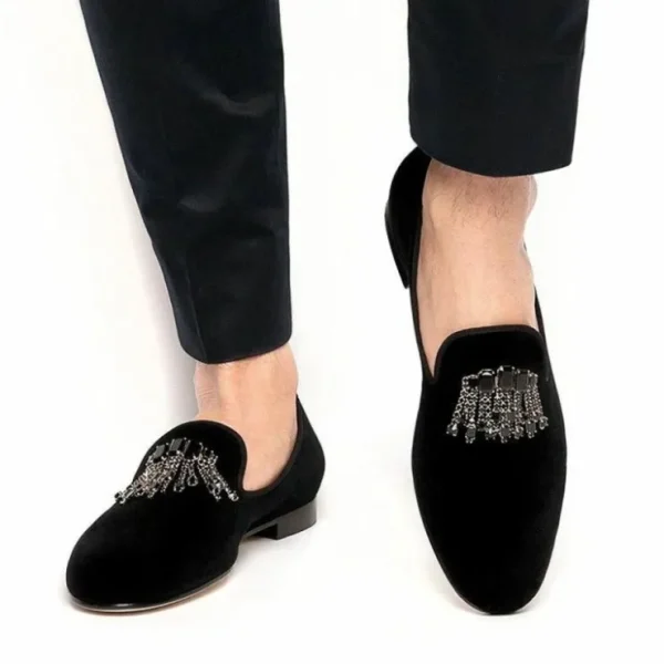 Best Sale Superglamourous Gilles Velour Slippers Black