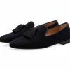 Shop Superglamourous Louis Velukid Slippers Blue