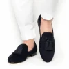 Shop Superglamourous Louis Velukid Slippers Blue