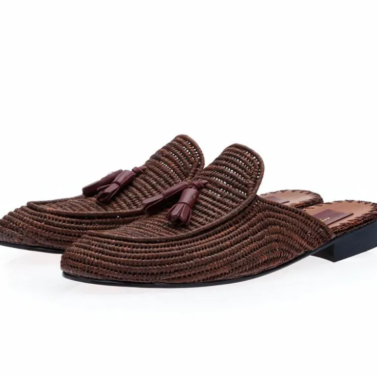 Best Sale Superglamourous Melilla Rafia Mules Brown