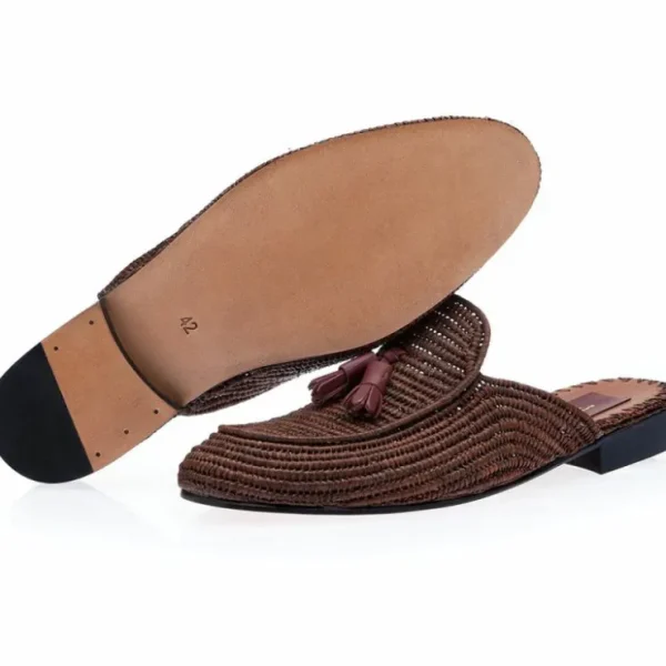 Best Sale Superglamourous Melilla Rafia Mules Brown