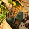 Discount Superglamourous Melilla Rafia Mules Green