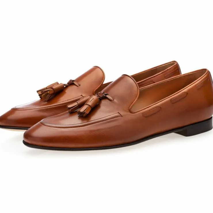 Clearance Superglamourous Philippe Nappa Loafers Cognac