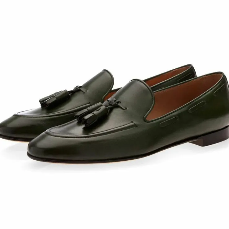 Clearance Superglamourous Philippe Nappa Loafers Green