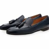 Cheap Superglamourous Philippe Nappa Loafers Navy