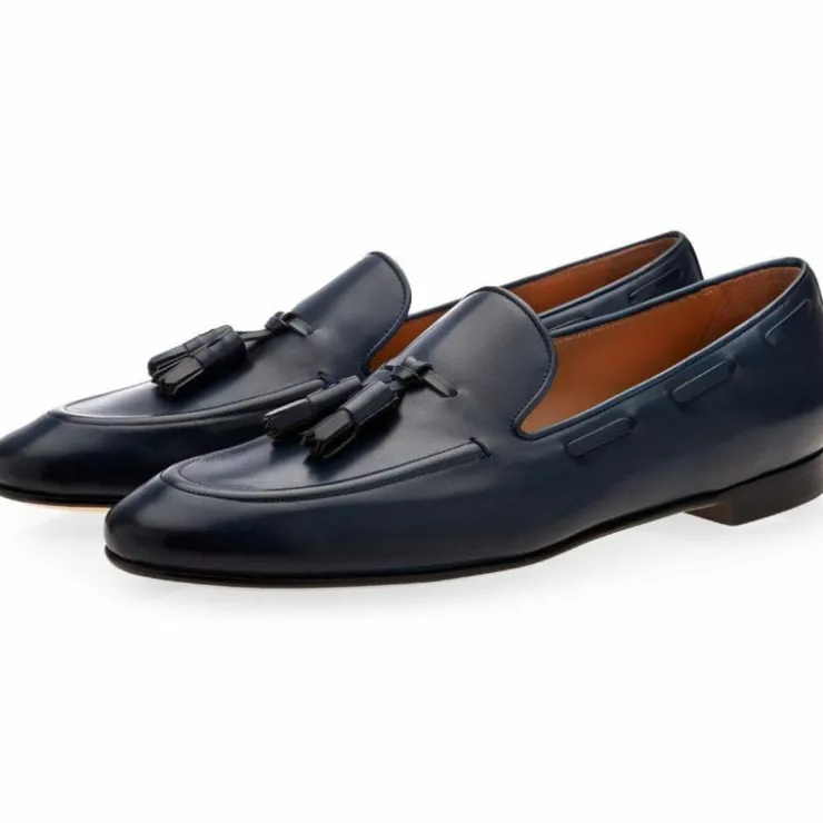 Cheap Superglamourous Philippe Nappa Loafers Navy