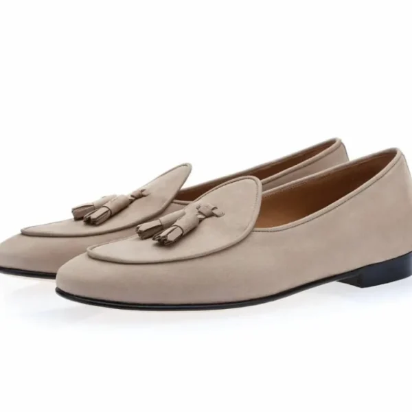 Clearance Superglamourous Tangerine 2 Nabuk Belgian Loafers Taupe