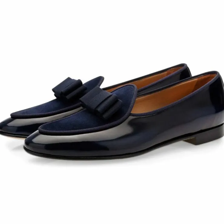 Best Superglamourous Tangerine 3 Brushed Belgian Loafers Navy