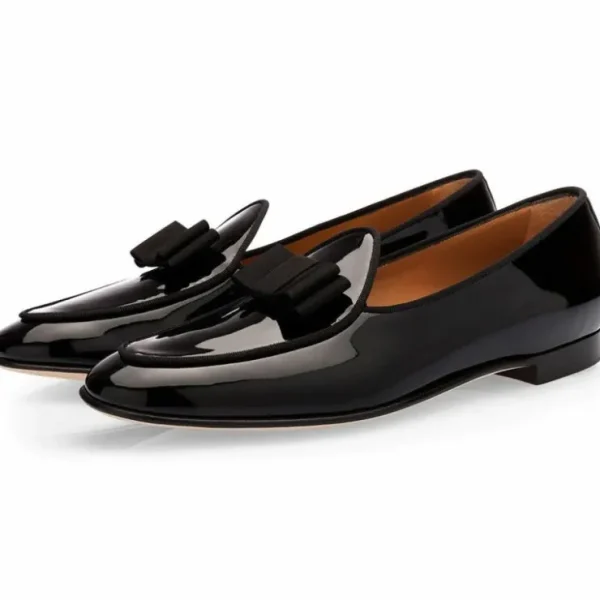 Shop Superglamourous Tangerine 3 Patent Belgian Loafers Black