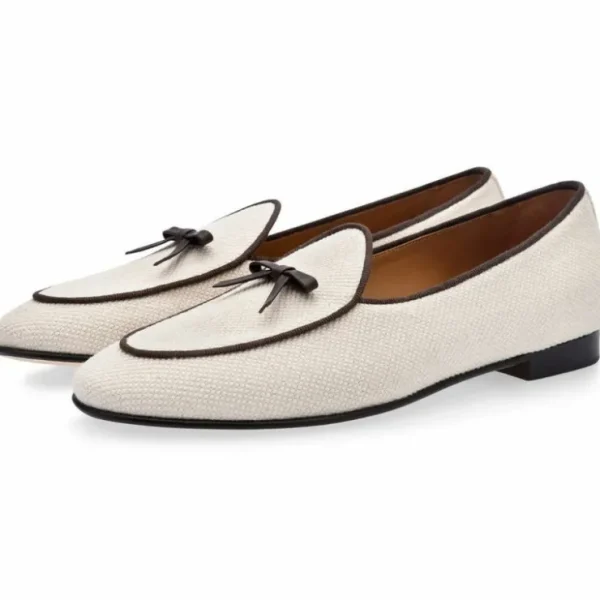 Store Superglamourous Tangerine 1 Rete Belgian Loafers White