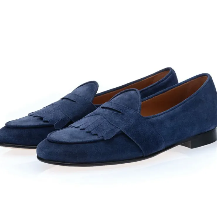 Outlet Superglamourous Tangerine 10 Gorain Belgian Loafers Navy