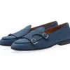 Cheap Superglamourous Tangerine 7-R Oregon Belgian Loafers Navy