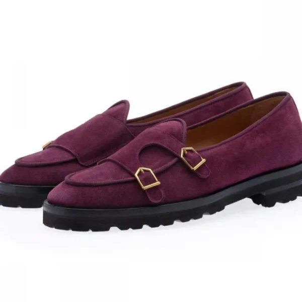 New Superglamourous Tangerine 7-T Softy Belgian Loafers Burgundy