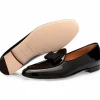 Shop Superglamourous Tangerine 3 Patent Belgian Loafers Black