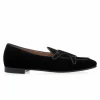 New Superglamourous Tangerine 7 Velour Belgian Loafers Black