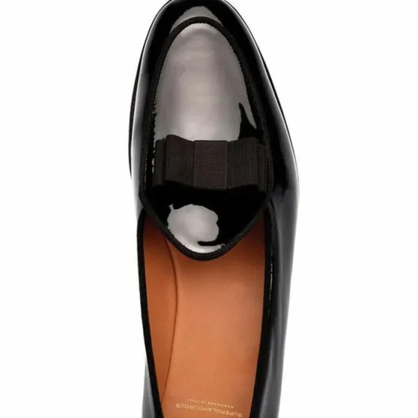 Shop Superglamourous Tangerine 3 Patent Belgian Loafers Black