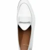 Hot Superglamourous Tangerine 3 Patent Belgian Loafers White