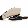 Hot Superglamourous Tangerine 7 Brushed Mules Black