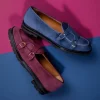 New Superglamourous Tangerine 7-T Softy Belgian Loafers Burgundy