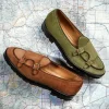 New Superglamourous Tangerine 7-T Softy Belgian Loafers Cigar