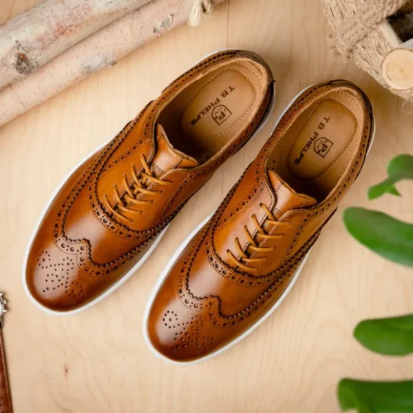 Clearance T.B. Phelps TB Phelps Clubhouse Wingtip Sneakers Tan