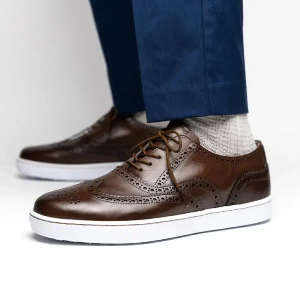 Outlet T.B. Phelps TB Phelps Clubhouse Wingtip Sneakers Brandy