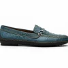 Shop T.B. Phelps TB Phelps Croco Horsebit Driver Navy