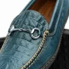 Shop T.B. Phelps TB Phelps Croco Horsebit Driver Navy