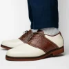 Outlet T.B. Phelps TB Phelps David Oxford Saddle Shoes Ivory / Walnut