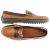 Hot T.B. Phelps TB Phelps Key West Combo Penny Loafer Khaki Croco / Briar Waxy