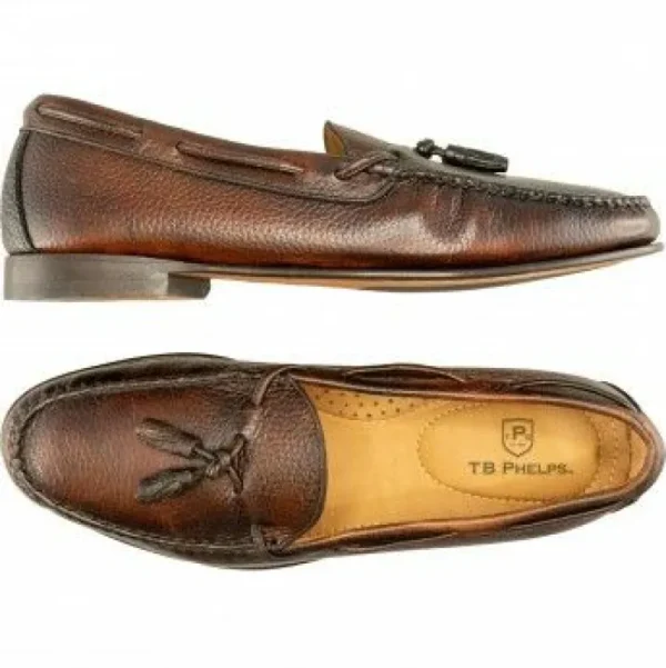 Cheap T.B. Phelps TB Phelps Preston Deerskin Tassel Loafers Chestnut