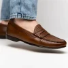 Discount T.B. Phelps TB Phelps Preston Sheepskin Penny Loafers Pecan