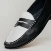 New T.B. Phelps TB Phelps The Shag Loafers Black / White