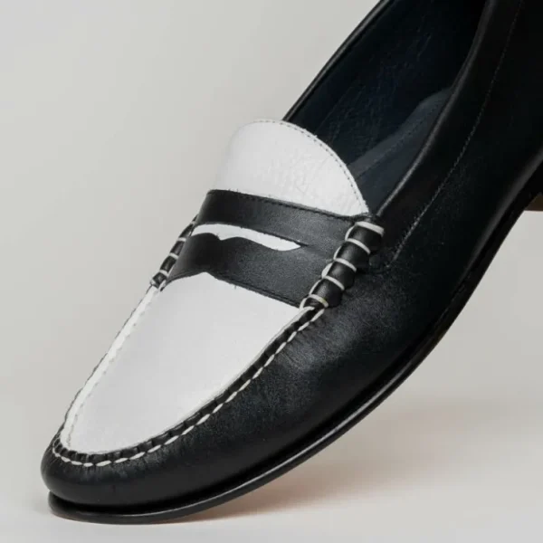 New T.B. Phelps TB Phelps The Shag Loafers Black / White