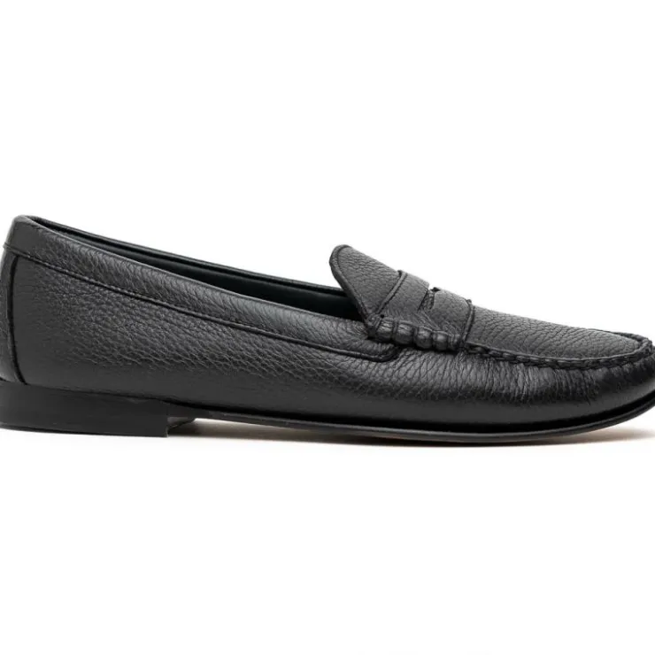 Hot T.B. Phelps TB Phelps Ventura Deerskin Penny Loafer Black Stag BlackStag