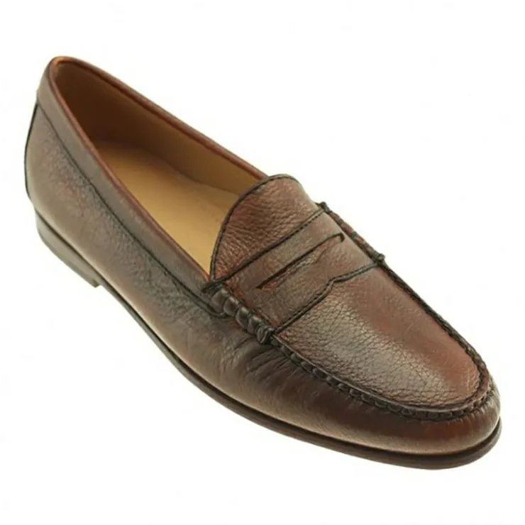 Cheap T.B. Phelps TB Phelps Ventura Deerskin Penny Loafer Chestnut