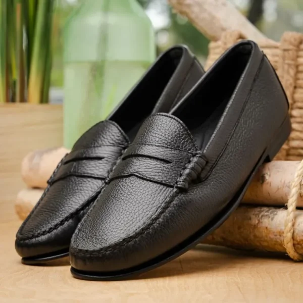 Hot T.B. Phelps TB Phelps Ventura Deerskin Penny Loafer Black Stag BlackStag